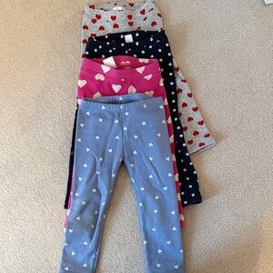 Set of 4 girls fleeced leggings - 3 Gap and 1 old navy